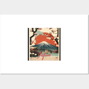 Japan Cherry Blossom Vintage Travel Art Poster Posters and Art